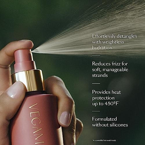 VEGAMOUR HYDR-8 Leave In Conditioner, Heat Protectant, Leave-In Conditioner & Detangling Spray for Dry, Damaged, Frizzy Hair, Floral & Vanilla Scent, 5 fl. oz.