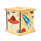 Wooden Piggy Bank for Kids and Adults, Personalized Gift Handmade in USA by BloomOwl, Custom Piggy Bank, Personalized Banks for Kids, Gifts for Baby Boys and Girls (Space)