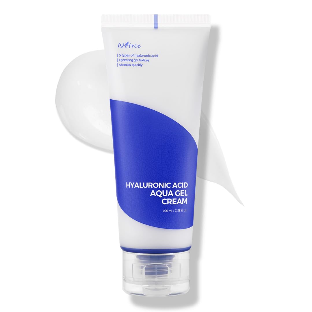 IsNtree Hyaluronic Acid Aqua Gel Cream 100ml, 3.38 fl oz | Korean Skincare | Lightweight Moisturizer | Quick-Absorbing Hydration | For Oily to Combination Skin