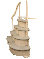 Confer Plastics Curve CCX-AG Drop in Above Ground Pool Step with Grey Treads - Base Step with Add-On