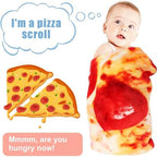 Pepperoni Pizza Blanket Baby Stuff Shower White Elephant Gifts for Kids Throw Blankets Wrap Newborn Swaddle Toddler Boy Girl Party Novelty Gag Pets Soft Fleece 40in