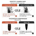SUYYA Clip in Hair Extensions Real Human Hair,Human Hair Extensions Clip ins Straight Human Hair Clip ins Double Weft Hair Extensions Clip ins 7pcs 120g(18 inches #2 Darkest Brown)