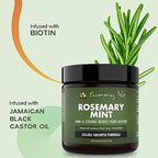 Sunny Isle Rosemary Mint Hair and Strong Roots Butter 4oz | Infused with Biotin & Jamaican Black Castor Oil | Strengthen and Nourish Hair | Dry Scalp, Split Ends