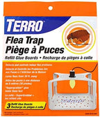 TERRO T231 Flea Trap Refills - Replacement Flea Trap Glue Boards,White, 3 Count (Pack of 1)