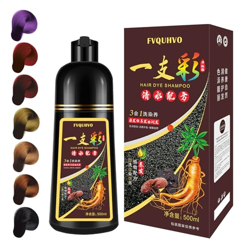 Hair Dye Shampoo 3 In 1, 100% Gray Hair Coverage, Dark Wine Red Hair Color Treated Burgundy Shampoo Para Canas, Root Touch 15 Minutes, Home Use for Men & Women Parent, 500ml