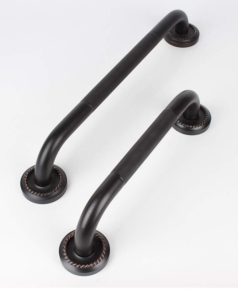 700Brass 18-Inch Grab Bar Featuring Anti-Slip Handrail, Solid Brass, Oil Rubbed Bronze, Heavy-Duty Construction Armrest, Bathroom Bathtube Shower Safety Rail