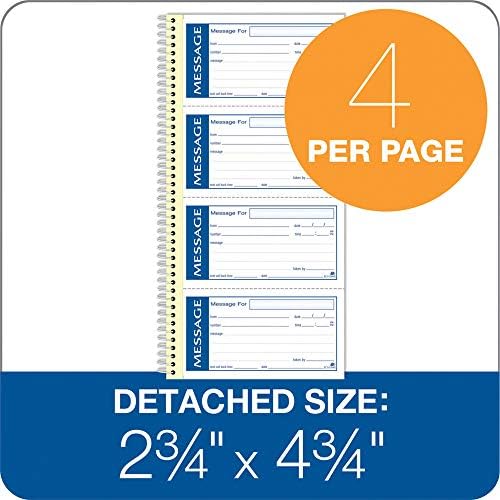 Adams Write 'N Stick Message Pad, 2-Part, Carbonless, Blue, 5-1/4" x 11", 200 Sets per Book (SC1153WS) & Money and Rent Receipt Book, 2-Part Carbonless, 5-1/4" x 11", Spiral Bound