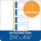 Adams Write 'N Stick Message Pad, 2-Part, Carbonless, Blue, 5-1/4" x 11", 200 Sets per Book (SC1153WS) & Money and Rent Receipt Book, 2-Part Carbonless, 5-1/4" x 11", Spiral Bound