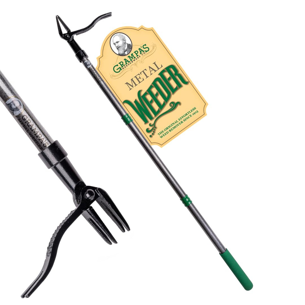 Grampa's Weeder Stand Up Weed Puller Tool with Heavy-Duty Steel Long Handle