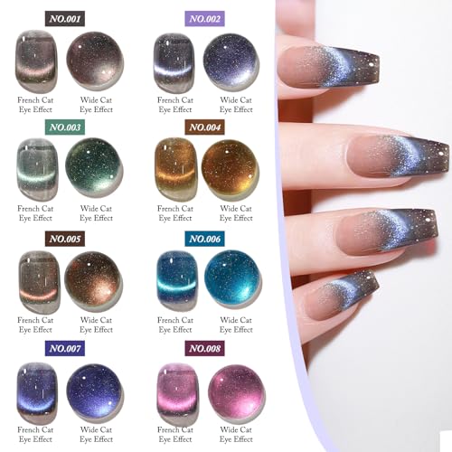 Crushed Diamond Cat Eye Gel Nail Polish with Magnet Stick, 15ml Holographic Glitter Gel, Ideal for DIY Nail Art, Enchanted Glow