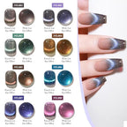 Crushed Diamond Cat Eye Gel Nail Polish with Magnet Stick, 15ml Holographic Glitter Gel, Ideal for DIY Nail Art, Enchanted Glow