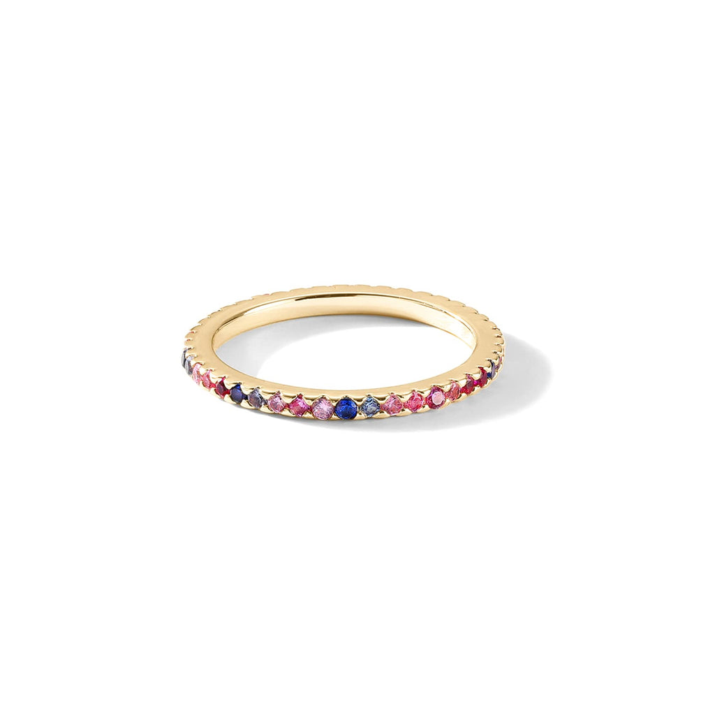 PAVOI 14K Yellow Gold Plated Sterling Silver Stackable Ring Colored CZ