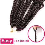 Goddess Box Braids Crochet Hair-9 Packs Crochet Braids for Black Women 14 Inch Crochet Braids with Curly Ends (Boho 14 Inch (Pack of 9), 4#)