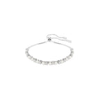 Swarovski Matrix Bracelet, Crystal Pearl, Round Cut, Clear, Rhodium Finished