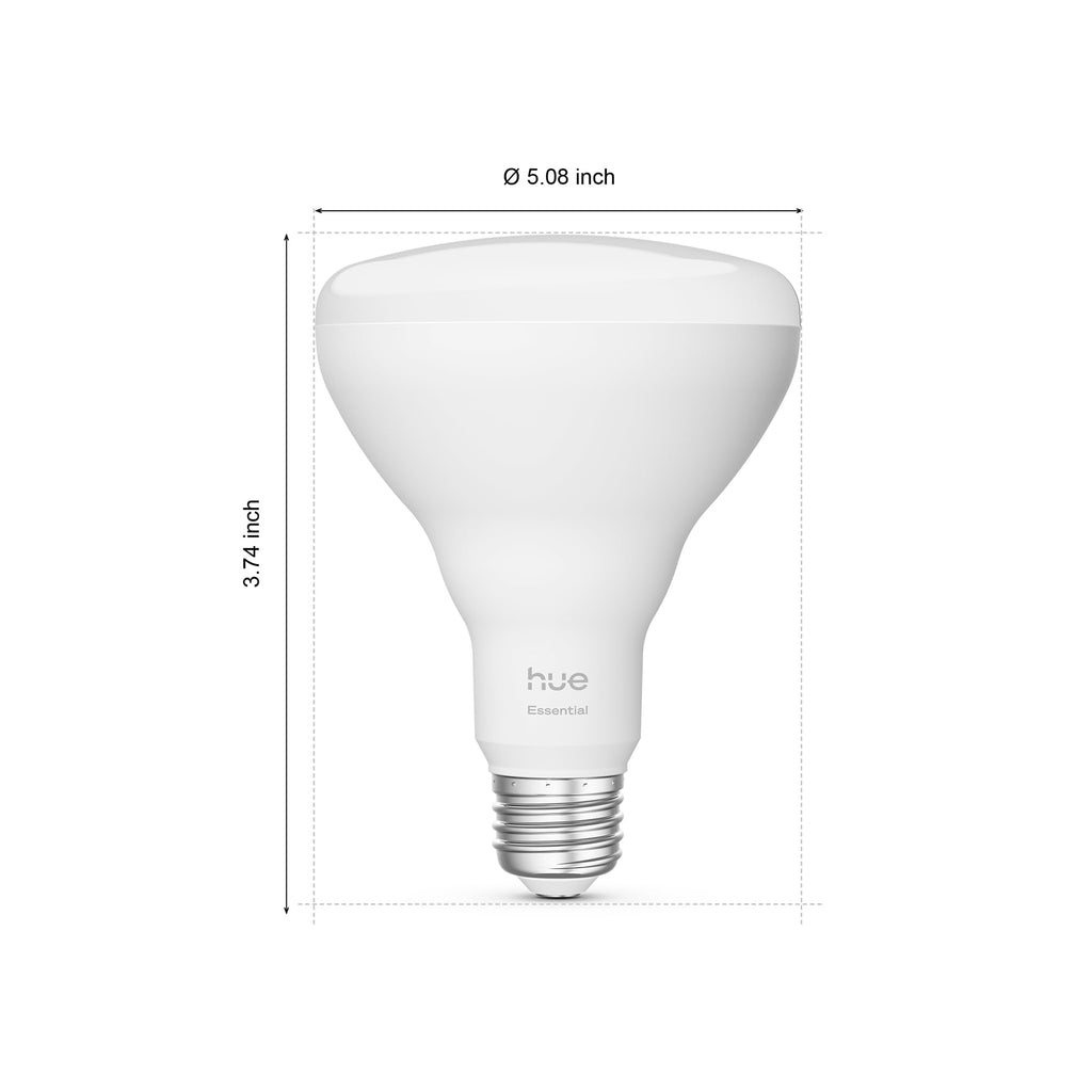 PHILIPS Hue Essential Smart LED BR30 Bulb 2-Pack, White and Color Ambiance, E26, 7.2W, 2200K-6500K, 650 Lumens, Dimmable LED Bulbs, Works with Alexa, Google Assistant, Apple Home