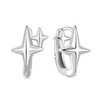 MUNDELL Silver Star Huggie Hoop Earrings for Women Hypoallergenic Earrings