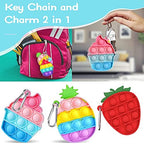 12 Pcs Mini Push pop Bubble Fidget Toy, Simple Fidget Toy, Keychain Bubble Pop Desk Toy, Decompression Toys Suitable for All Ages