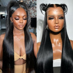 Miss Flower 250 Density Ultra-thin Invisible HD Lace Real 13x6 Full Frontal Wigs Human Hair Pre Plucked 28Inch 15A Grade Straight Lace Front Wigs Human Hair Wigs For Black Women