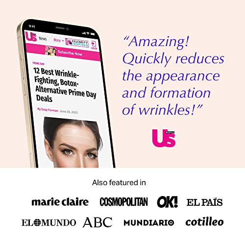 Blumbody Forehead Wrinkle Patches - Anti Wrinkle Facial Patches to Smooth Eyes & Forehead Wrinkles - Non-Silicone Face Tape for Fine Wrinkles between Eyes & Face - 50 Patches (Up to 60 day supply)