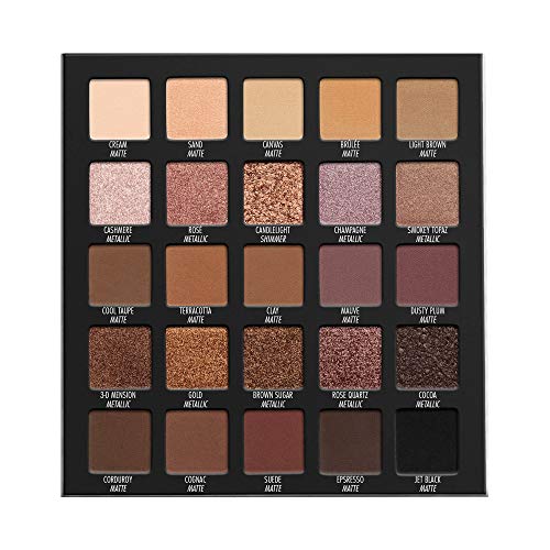 LORAC PRO Matte & Shimmer Eyeshadow Palette, Metallic High Pigmented, Mirror Compact