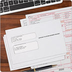 Adams W2 Envelopes, For Standard IRS W2 Forms, Gummed Double Window Security Envelopes, 5-5/8"x 9", 50 per Pack (TXA2219LR), White