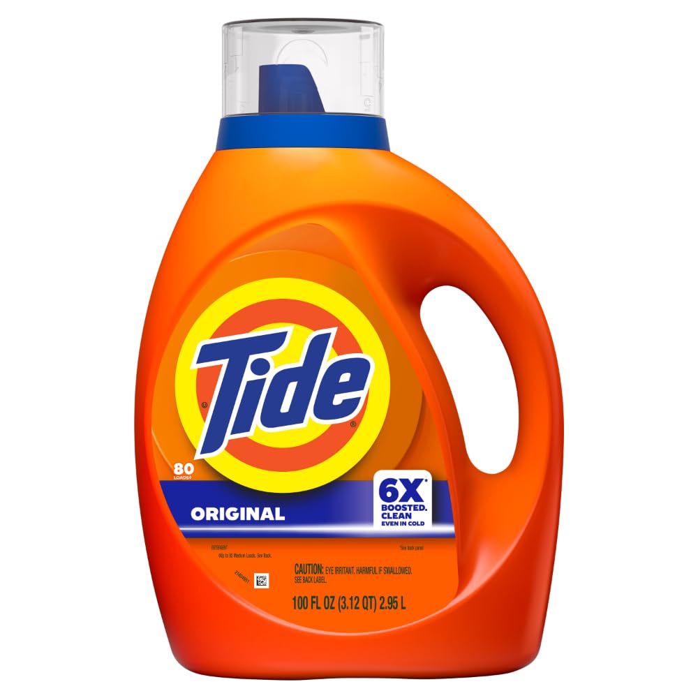 Tide Laundry Detergent Liquid, Original Scent, 80 Loads, 100 FL OZ, Works on 100% of Common Stains, Laundry Soap, Liquid Laundry Detergent