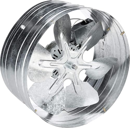 iLiving ILG8G14-12T Automatic Gable Mount Attic Ventilator Fan with Adjustable Thermostat, 3.10 Amp, 1220 CFM, Single-Speed