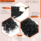 Flagship Goddess Box Braids Crochet Hair Pre looped,12 Inch 9 Packs Goddess Crochet Braids for Black Women Boho Crochet Box Braids with Curly Ends,Bohomian Pre looped Box Braids Crochet Hair-1B
