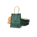 AWELL Small Dark Green Paper Gift Bags with Handle, 6.5x4.5x2.5 inches, Pack of 24, Perfect for Wedding, Birthday, Bridal Shower, Baby Shower