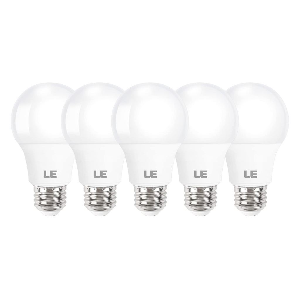 Lepro A19 E26 LED Light Bulbs 9W 800 Lumens Daylight White 5000K 5 Pack