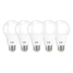Lepro A19 E26 LED Light Bulbs 9W 800 Lumens Daylight White 5000K 5 Pack