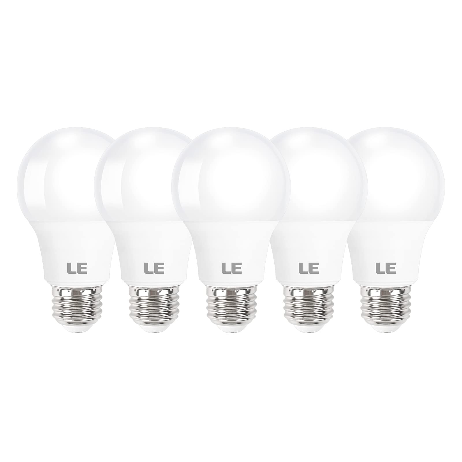 Lepro A19 E26 LED Light Bulbs 9W 800 Lumens Daylight White 5000K 5 Pack
