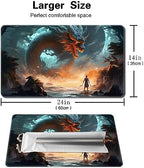 MTG Playmat Size 24x14in Free Storage Bags Non-Slip Backing Printing, Ideal for Card Game Enthusiasts TCG Playmat (No with Zone,A Swordsman)