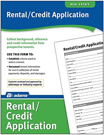 Adams Rental and Credit Application Form, 8.5 x 11 Inch, White (LF305)