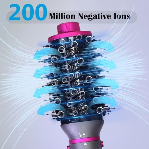 Hair Blow Dryer Brush 4-in-1, Blowout Brush，Negative Ion Detachable Hair Dryer with Diffuser，Hot Air Brush, with Straightener Brush for Women，Hair Salon at Home