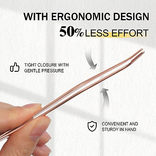 Lash Applicator Tool 2PCS Individual Tweezers for Eyelash Extensions - Professional Curved Applicator for DIY Cluster Lashes