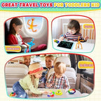 12PC Sensory Travel Toys Pack for Toddler 3 4 5 Year Old Quiet Airplane Travel Activities Essential with Icd Writing Tablet Suction Cup Color Sorting Toy for Kid ADHD Autistic Fidget Gift