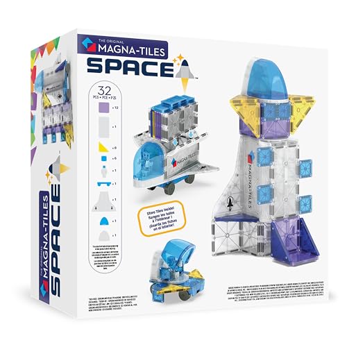 MAGNA-TILES Space 32-Piece Magnetic Construction Set, The Original Magnetic Building Brand