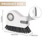 2 in 1 Groove Cleaning Brush, Window Track Cleaning Tools, Multifunction Window Track Cleaner with Hard Bristle and Hidden Scraper, Crevice Brush for Sliding Door Track, Window Seal, Sill (Orange)