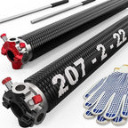 Garage Door Torsion Springs with Non-Slip Winding Bars, Oil-Free Electrophoretic Coated Coil 2-Inch Diameter Spring Set, 1 Pair, 207 X 2'' X 22''
