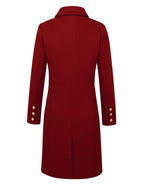 IDEALSANXUN Christmas Outfits for Women Fall Fashion Winter Clothes Wool Coats Trench Coat Peacoat, Maple Red, M