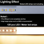 hunhun 10-Pack 3.3ft/1Meter U Shape LED Aluminum Channel System with Milky Cover, End Caps and Mounting Clips, Aluminum Profile for LED Strip Light Installations, Very Easy Installation