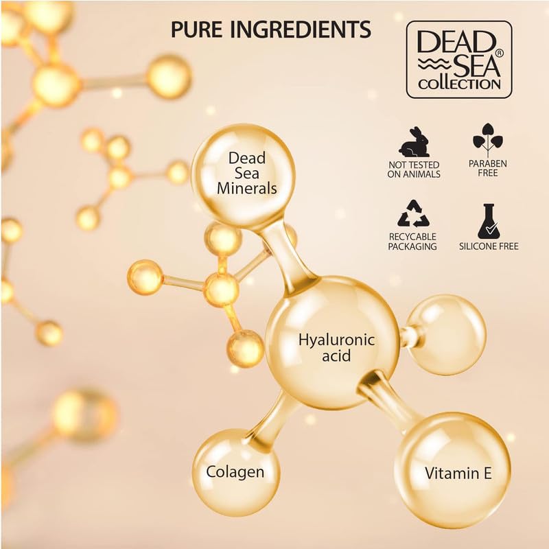 Dead Sea Collection Day Cream for Face with 5% Hyaluronic Acid, Dead Sea Minerals, and Vitamin E – Anti Aging Nourishing Skin Care Moisturizer to Reduce Wrinkles (1.69 fl. oz)
