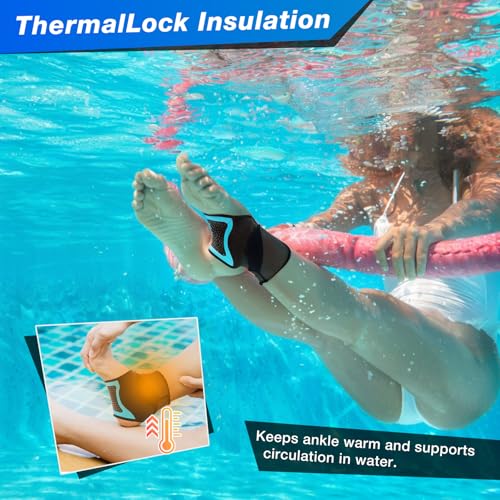 Nvorliy AquaSkin Pro Ankle Brace, Quick-Dry & Chlorine-Resistant Ankle Sleeve for Swimming, Surfing, Diving, Paddle Boarding & Aquatic Recovery–Ultra-Thin Support for Men & Women (Right, XL)