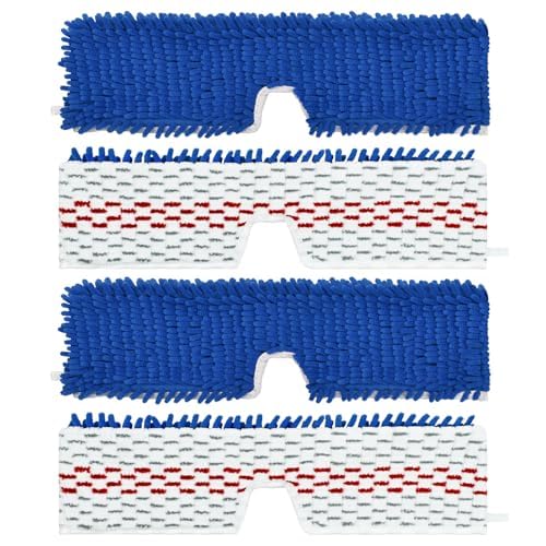 4 Pack Mop Head Replacement Compatible with O-cedar Hardwood Floor 'N More Microfiber Dual or 3-Action Flip Mop Refill Chenille Mop Replace Pads for Ocedar Dual-Action Flip Mop,Reusable & Washable Pad