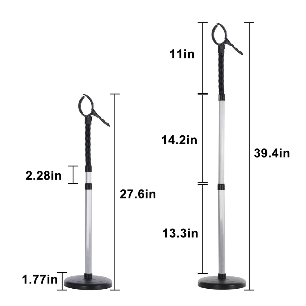 Erytlly Hair Dryer Stand Hands Free 360-Degree Rotating Adjustable Height Metal Hair Dryer Stand Blow Dryer Holder for Bathroom, Vanity, Makeup Room