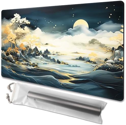 MTG Playmat Size 24x14in Free Storage Bags Non-Slip Backing, Ideal for Card Game Enthusiasts TCG Playmat (Autumn Dream-No Deck)