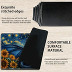 Playmats for Magic: The Gathering MTG Card Game Mat Plus 50 Pcs Card Sleeves, 24 x 14 inch TCG Mat with Stitched Edge for Commander Deck Duskmourn Board Game, Blue Dragon Sunflowers Sky