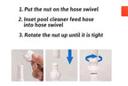 ATIE 280, 380, 180 Pool Cleaner Hose Swivel D20 and Hose Nut D15 Combo Kit Replacement For Zodiac Polaris 280, 380, 180 Pool Cleaners (4 Pack)