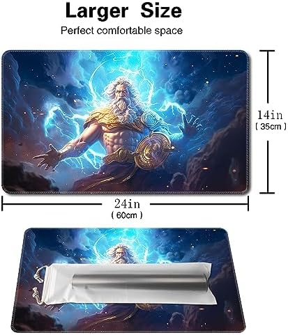 MTG Playmat Size 24x14in Free Storage Bags Non-Slip Backing, Ideal for Card Game Enthusiasts TCG Playmat (Lightning Lord-No Deck)